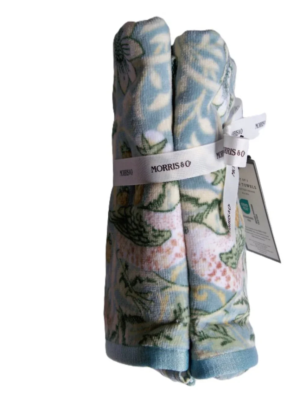 Morris & Co.  STRAWBERRY THIEF 4 Pc Bath Towel Set 2 Bath 2 Hand Cotton NWT